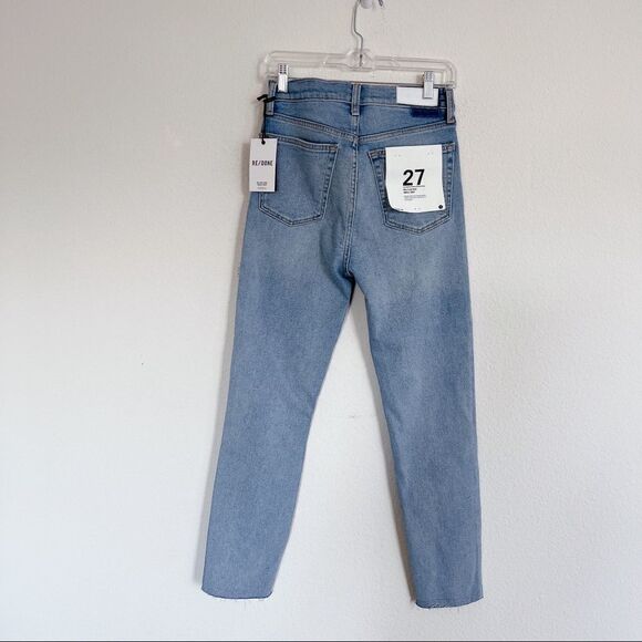 Re/Done 90s High Rise Ankle Crop in Worn Bright Blue size 27” - Picture 9 of 9